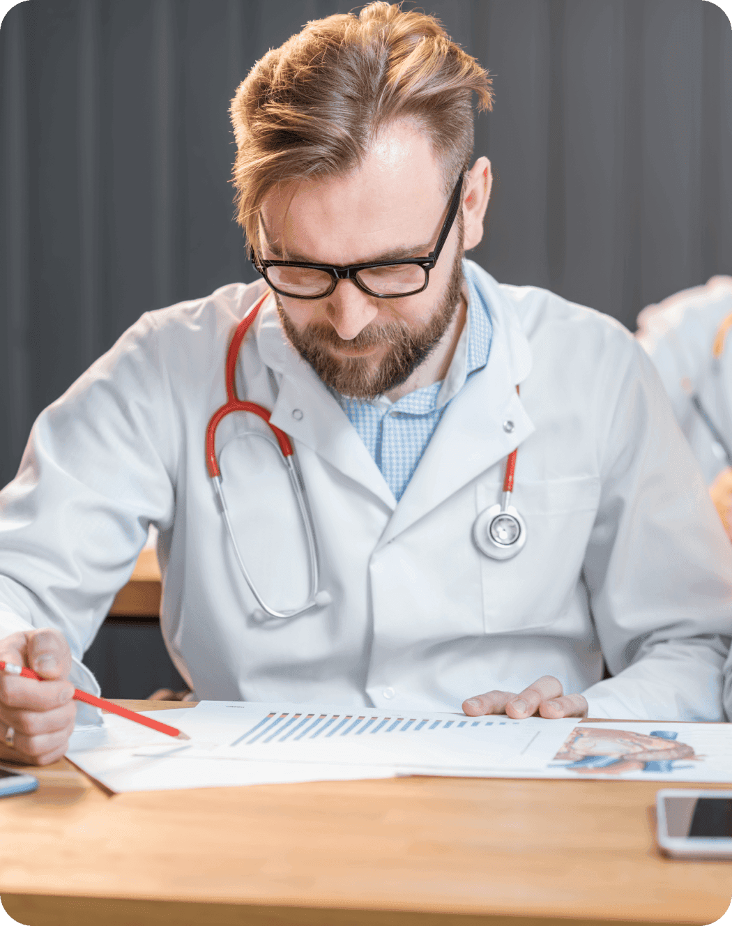 Medical team reviewing patient documentation